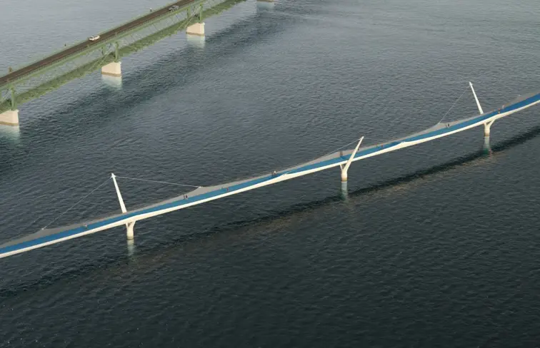 Projeto da nova ponte pedonal sobre o rio Lima, em Viana do Castelo.